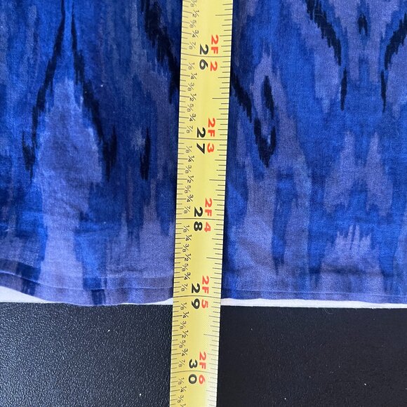 Chicos Sz XL / 3 Blue V Neck 3/4 Sleeve Tunic Top Boho Lightweight Cotton Mirror - Picture 6 of 7